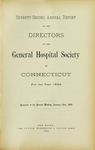 Seventy-Second Annual Report of the Directors of the General Hospital Society of Connecticut